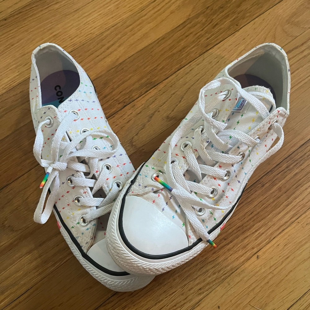 Converse Pride sneakers, worn three times. Too big, got a smaller size.
